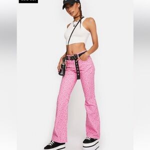 Minga PINK LEOPARD FLARE JEANS